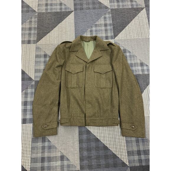 Vintage 1944 WW2 US‎ Army Olive Green Wool Ike Field Jacket Mens 38R Rare